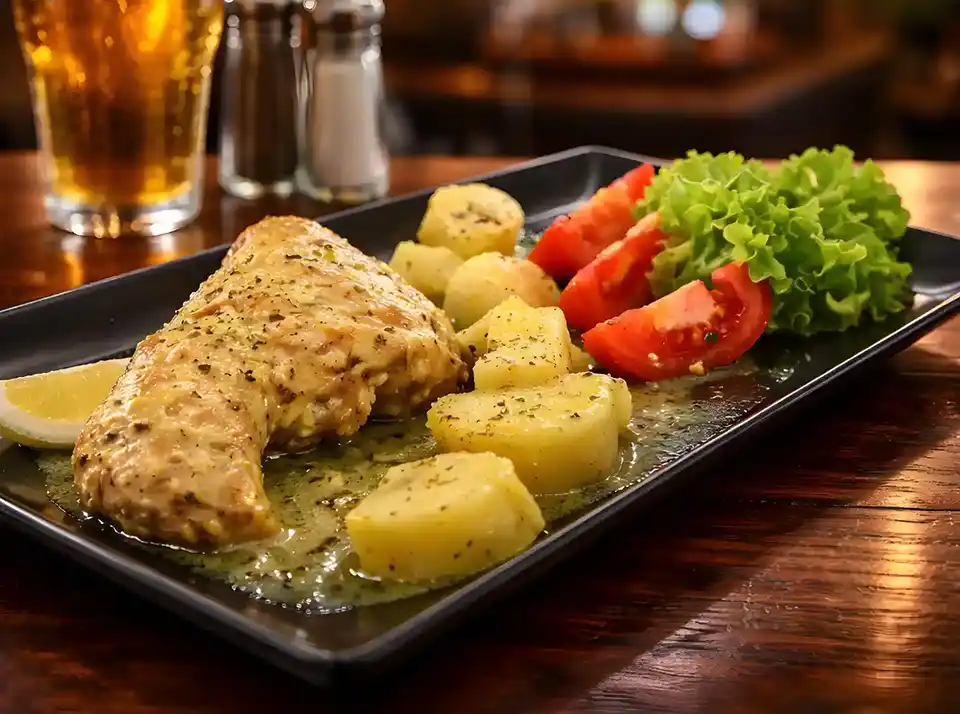Roasted Chicken with Lemon - Greek Cuisine Santorini