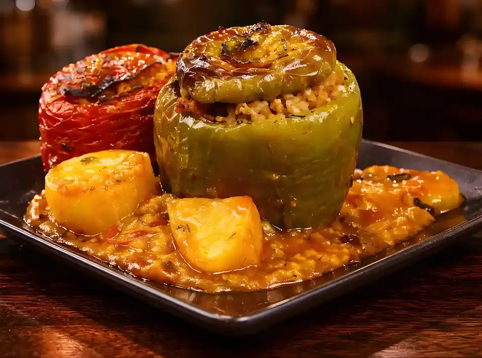 Gemista (Stuffed Vegetables) - Greek Food Santorini